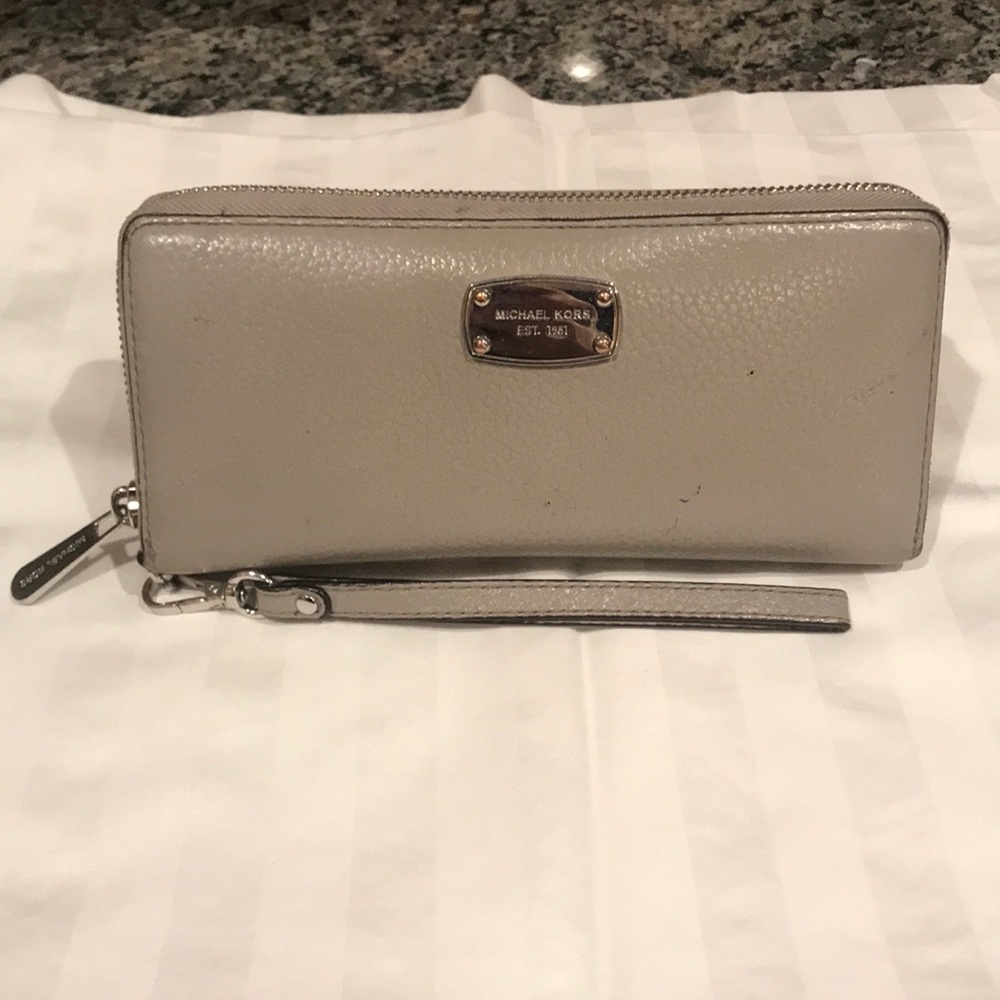 Michael Kors Gray and Silver Clutch Wallet